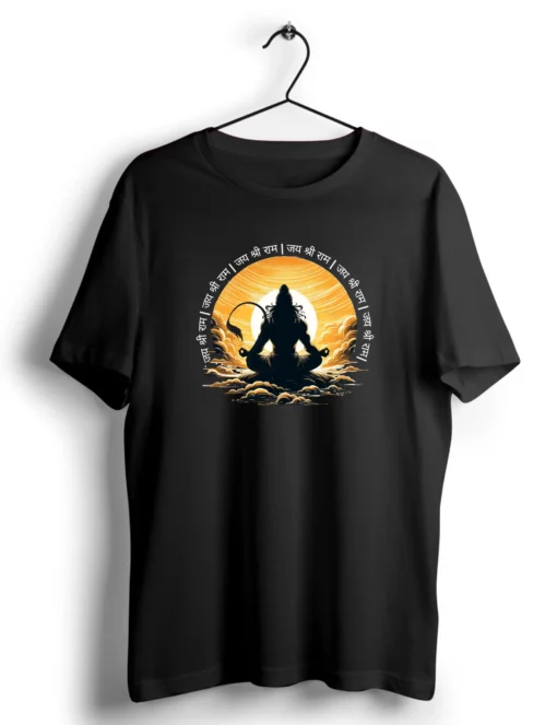 hanuman meditation jai shree ram tshirt black