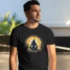 male model with hanuman meditation jai shree ram tshirt black