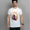 men wearing jai shree ram white tshirt