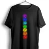 7 chakra yoga black tshirt