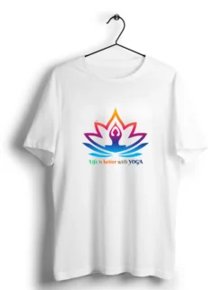 life is better with yoga white tshirt