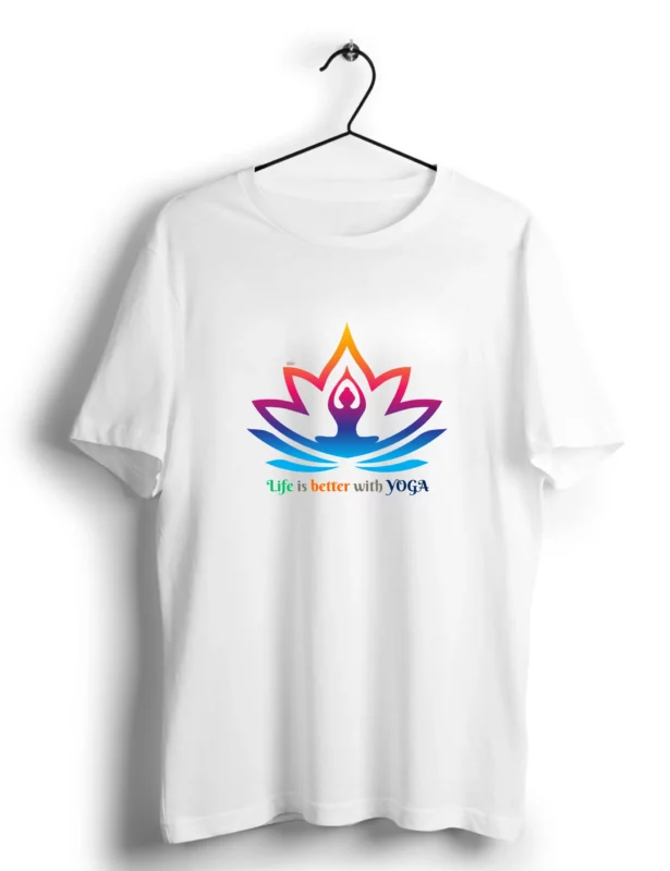 lotus symbol yoga white tshirt
