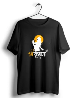 shree krishn flute black trshirt