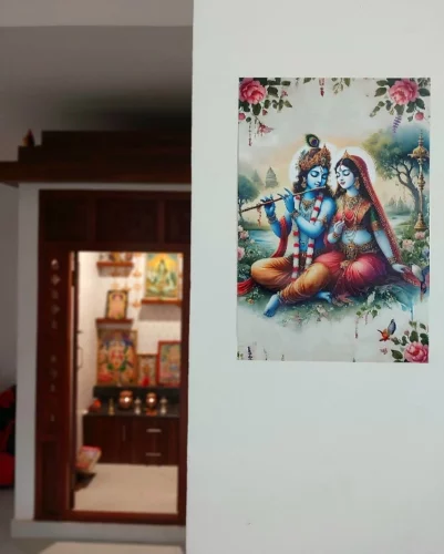 Eternal Love of Radha Krishna Romantic Art Poster - 12x18 inches photo review