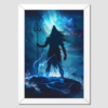 shiva tandav white framed poster