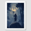 shiva under moon white frame