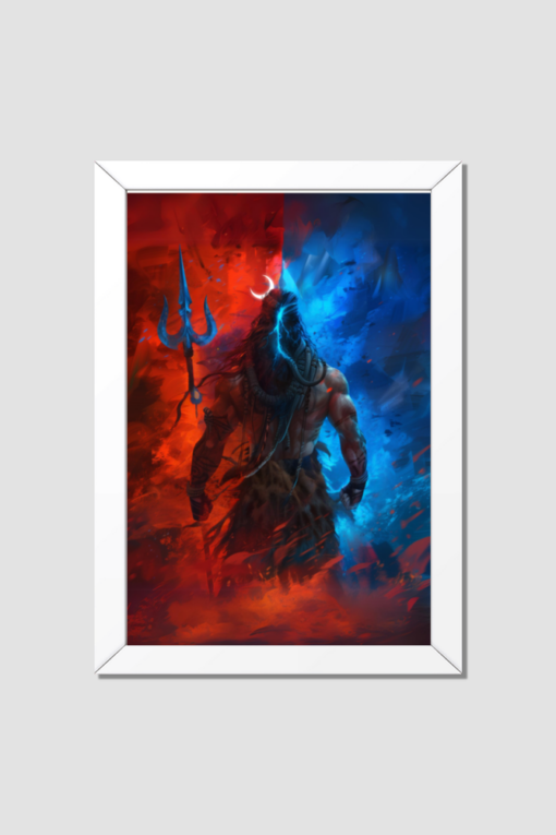 shiva agni jal framed poster white