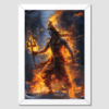 shiva blazing fire framed white