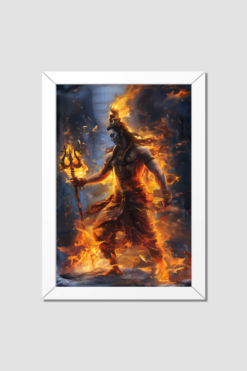 shiva blazing fire framed white