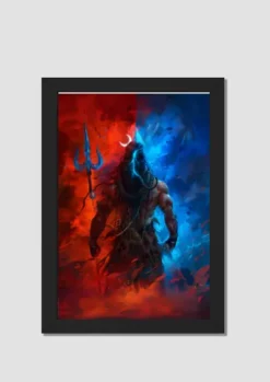 shiva agni jal framed poster white