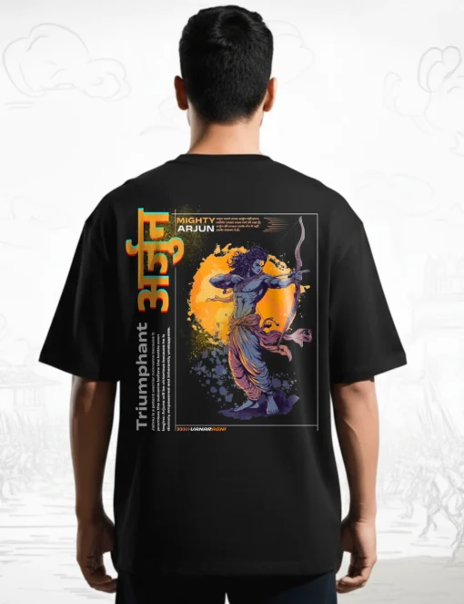 arjun 2.0 tshirt front black