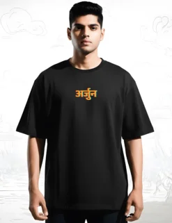 arjun model tshirt front black