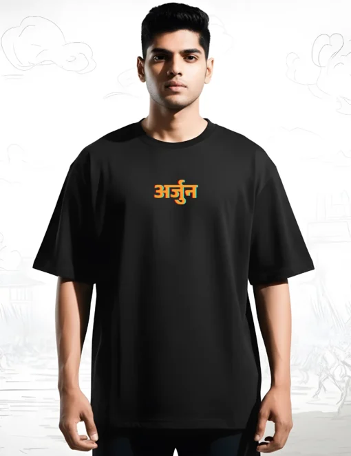 arjun model tshirt front black