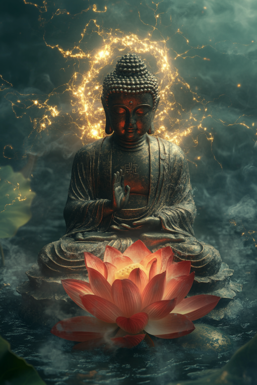 Chinese_style_Buddha_statue_lotus_flower