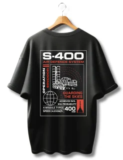 s400 back print black oversized tshirt