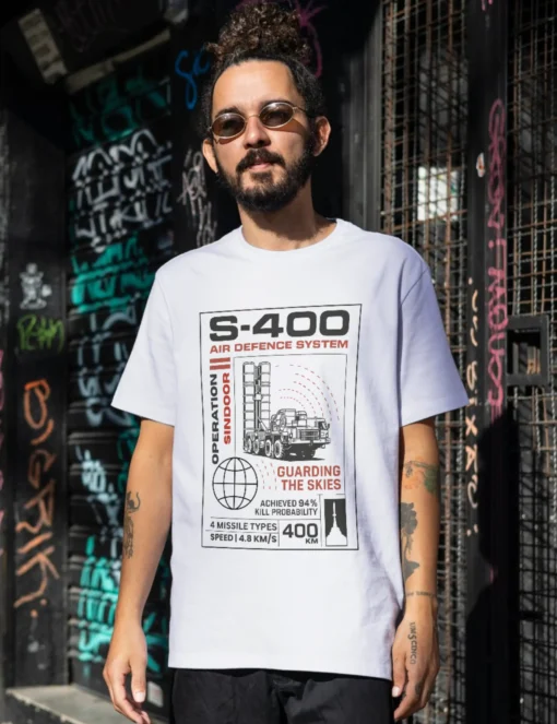 s400 man white tshirt