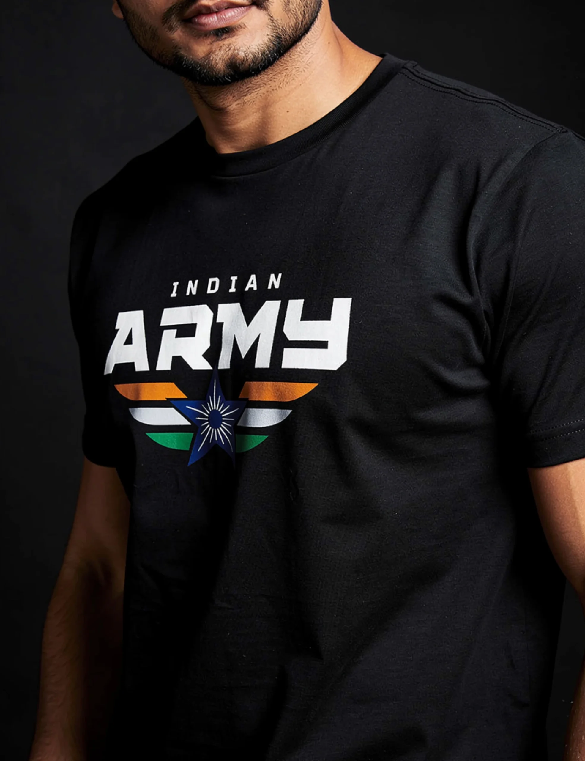 men-black-indian-army-graphic-tshirt men-black-indian-army-graphic-tshirt