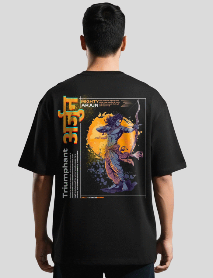 arjun oversized tshirt back black