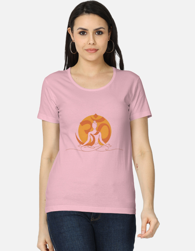 om radiance pink tshirt women om radiance pink tshirt women