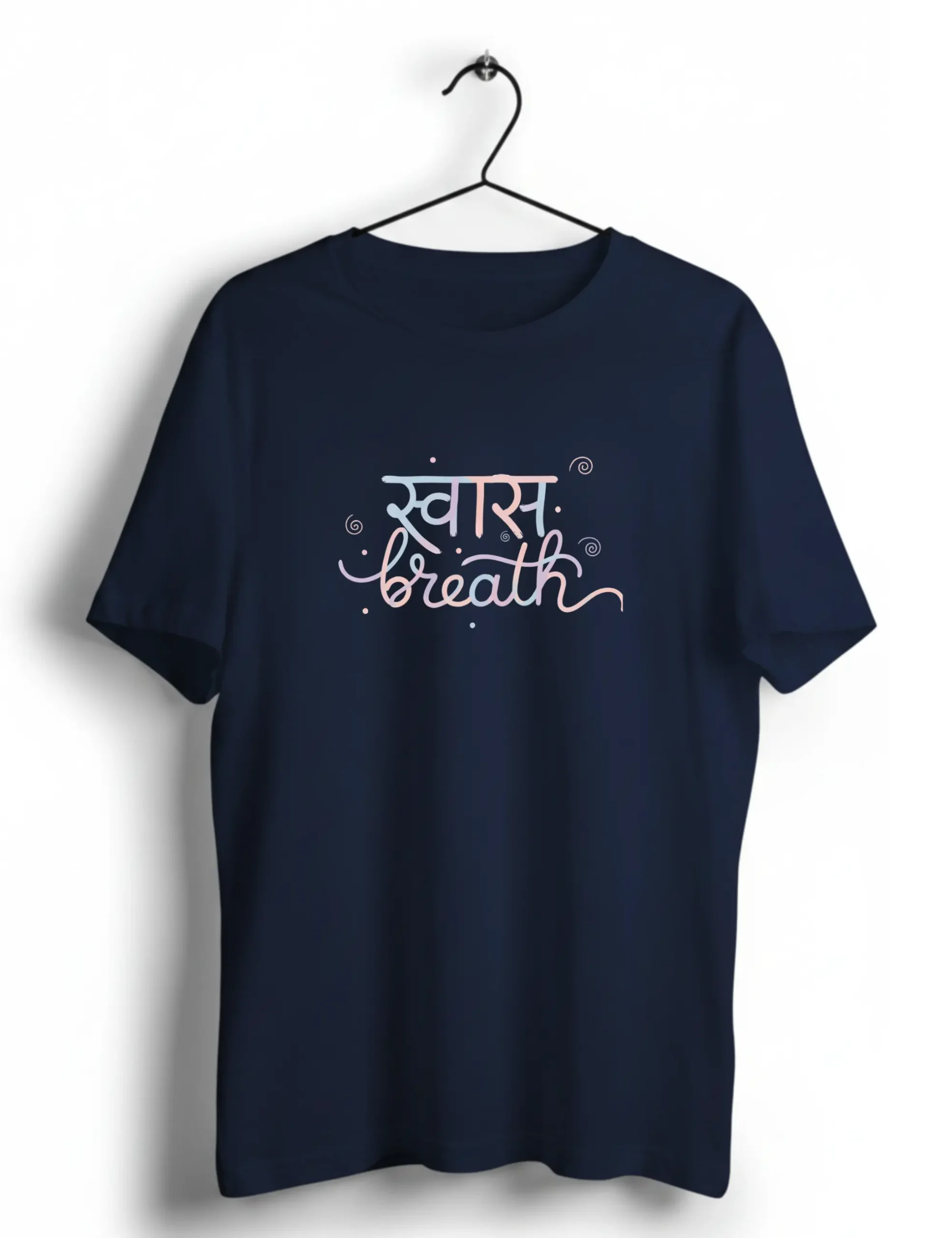 Shwas – Breath Script Women’s T‑Shirt Navy Blue