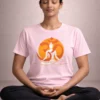 woman-meditating-pink-yoga-t-shirt-om-graphic