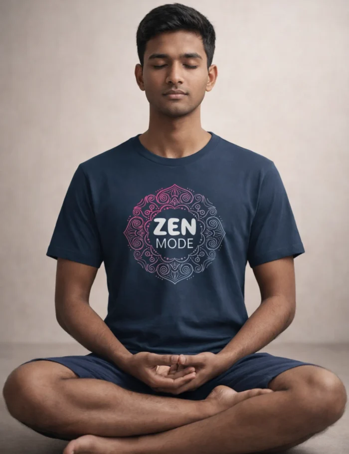 man-meditating-zen-mode-graphic-t-shirt