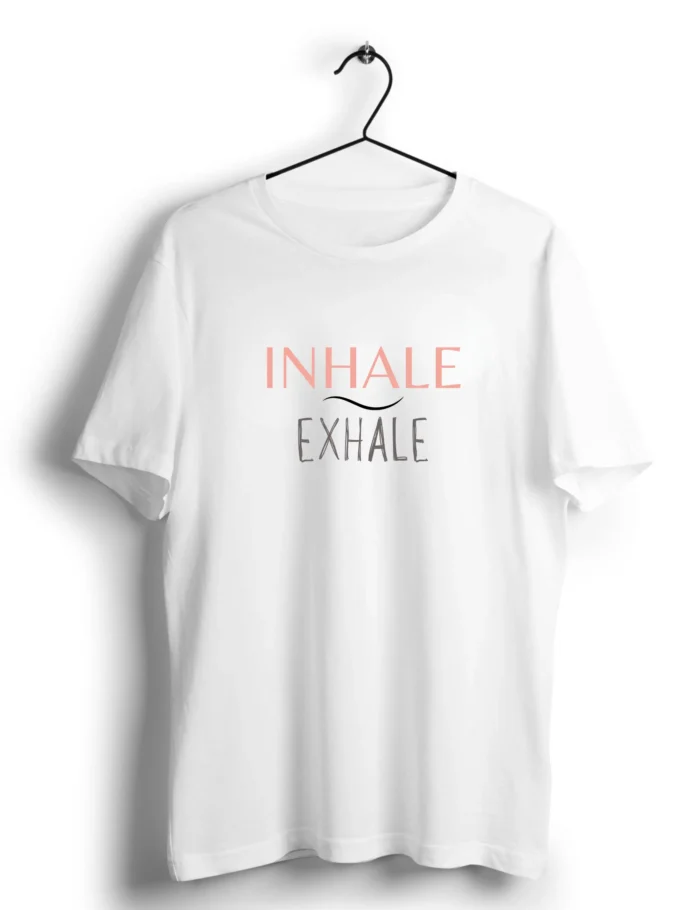 INHALE EXHALE WHITE YOGA TSHIRT