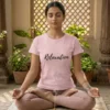 Relaxation female pink yoga tshirt