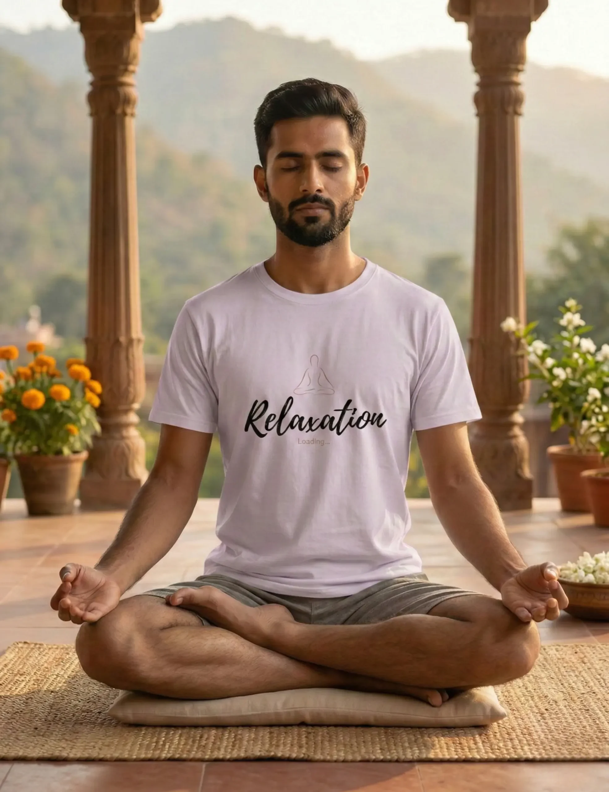 Relaxation male lavender yoga tshirt Relaxation male lavender yoga tshirt