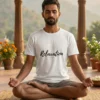 Relaxation male white yoga tshirt