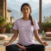 inhale exhale women lavender yoga tshirt