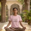 inhale exhale women pink yoga tshirt