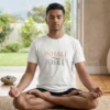 inhale exhale men white yoga tshirt
