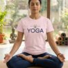 keep calm and do yoga light pink yoga tshirt for women