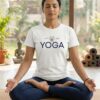 keep calm and do yoga white tshirt for women