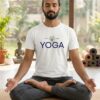 keep calm and do yoga white yoga tshirt for men