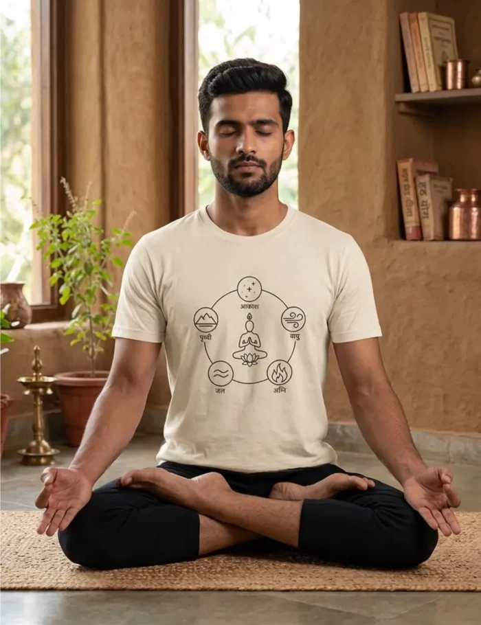 panch tattva yoga tshirt wore by men