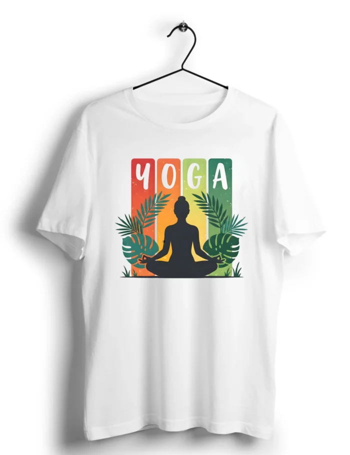 yoga soft nature colors tshirt white