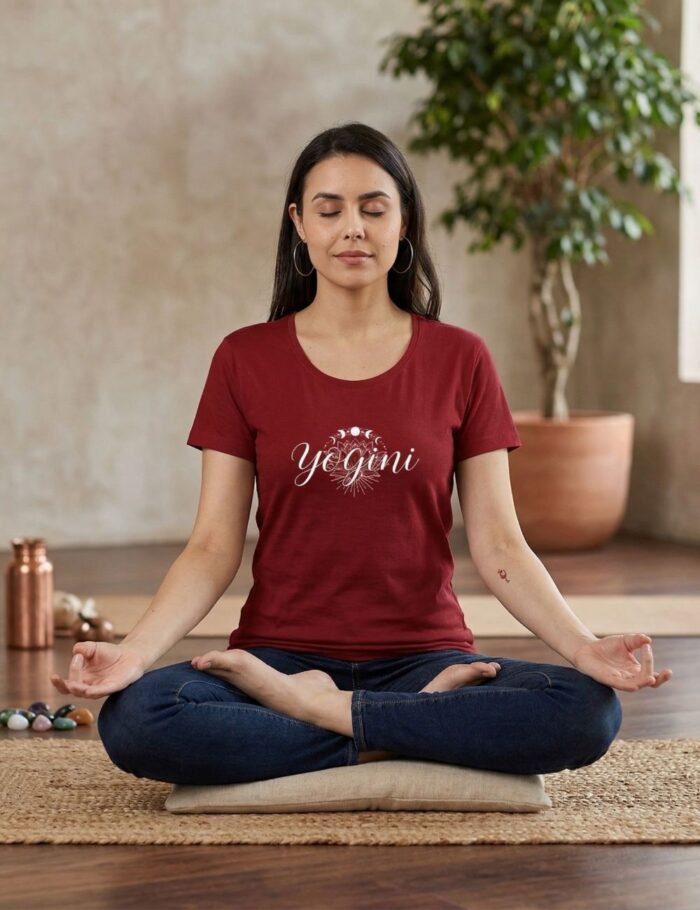 yogini maroon tshirt