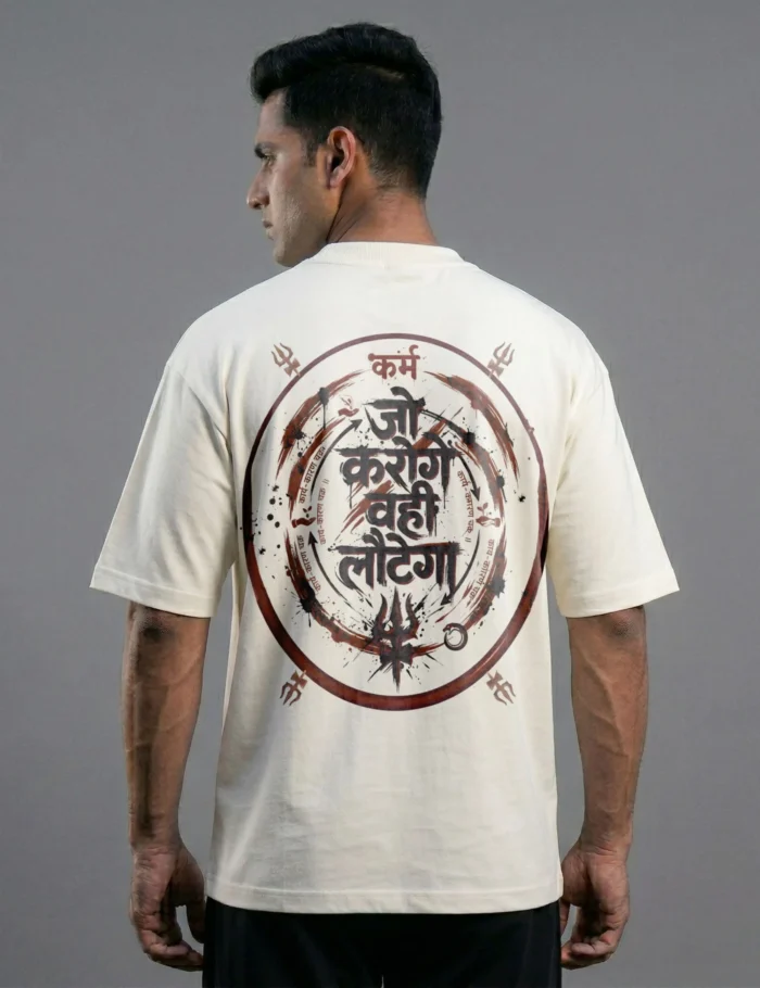 KARMA TSHIRT OFFWHITE BACK MODEL