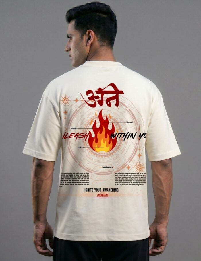 agni front tshirt with model back print