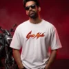 God mode oversized tshirt closeup shot