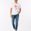 ganesha line art red white tshirt