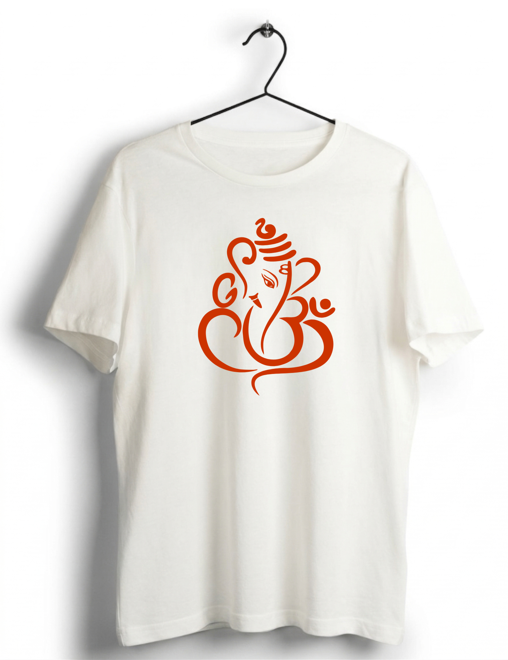 Orange Ganesha Line Art T-Shirt Orange Ganesha Line Art T-Shirt