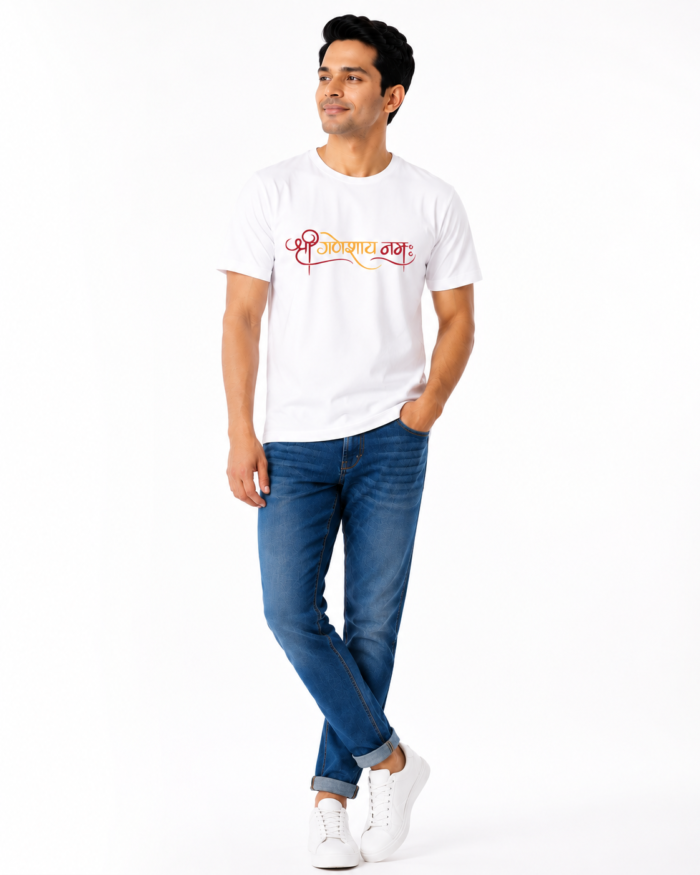Om Ganeshaya Namah Script T-Shirt